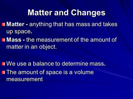Changes in Matter Image